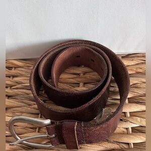 Vintage Fossil Brown Leather Women’s Floral Tooled Boho Belt